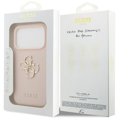 Futrola za Apple iPhone 17 Pro, Guess, 4G Grained Big and Classic Logo, Roze