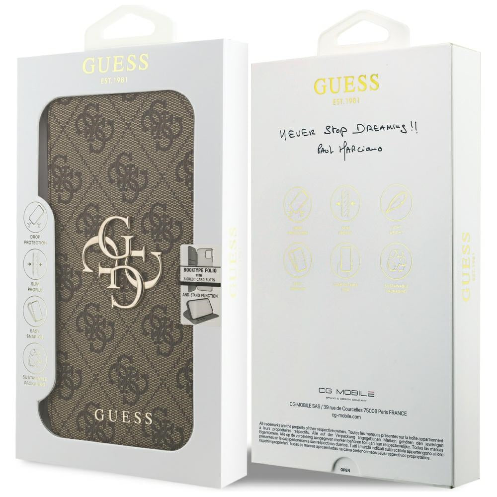 Futrola za Apple iPhone 17 Pro, Guess, 4G Metal Logo, Braon