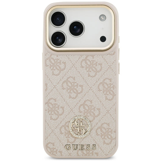Futrola za Apple iPhone 17 Pro, Guess, 4G Strass Logo and Big Strap, Roze