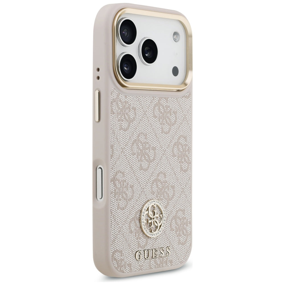 Futrola za Apple iPhone 17 Pro, Guess, 4G Strass Logo and Big Strap, Roze