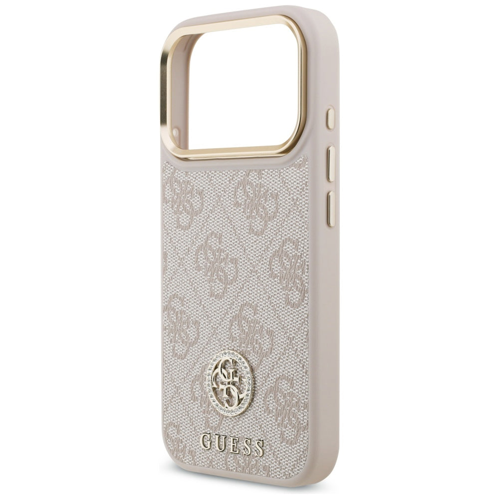 Futrola za Apple iPhone 17 Pro, Guess, 4G Strass Logo and Big Strap, Roze