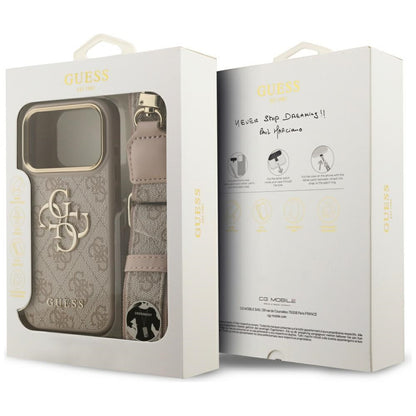 Futrola za Apple iPhone 17 Pro, Guess, Big 4G Classic Logo with Big Strap, Roze
