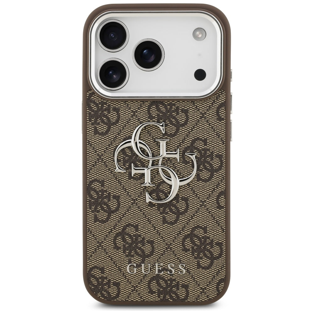 Futrola za Apple iPhone 17 Pro, Guess, Big 4G Logo Classic, Braon Srebrna