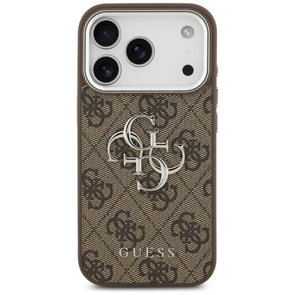 Futrola za Apple iPhone 17 Pro, Guess, Big 4G Logo Classic, Braon Srebrna