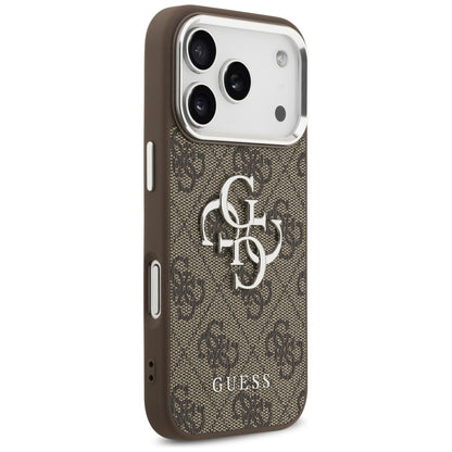 Futrola za Apple iPhone 17 Pro, Guess, Big 4G Logo Classic, Braon Srebrna