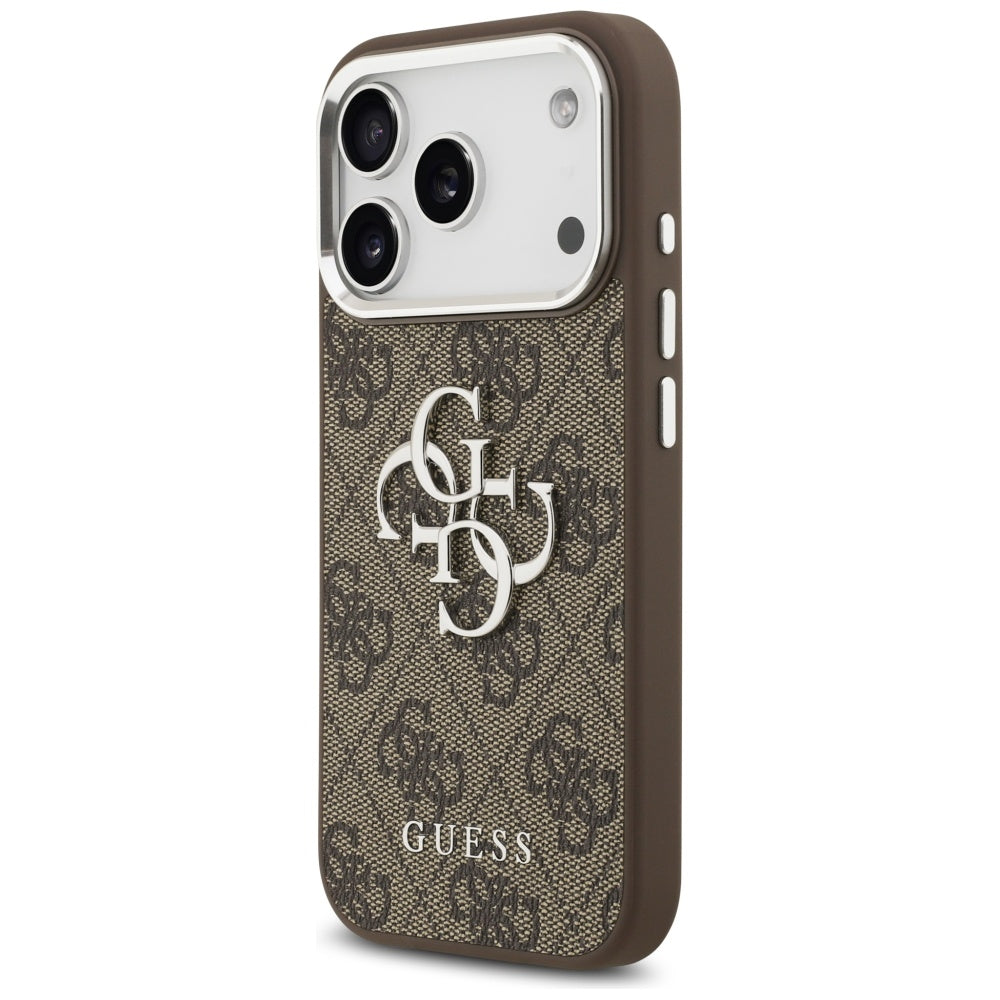 Futrola za Apple iPhone 17 Pro, Guess, Big 4G Logo Classic, Braon Srebrna