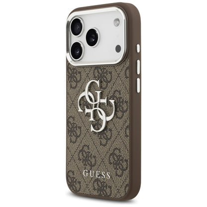 Futrola za Apple iPhone 17 Pro, Guess, Big 4G Logo Classic, Braon Srebrna