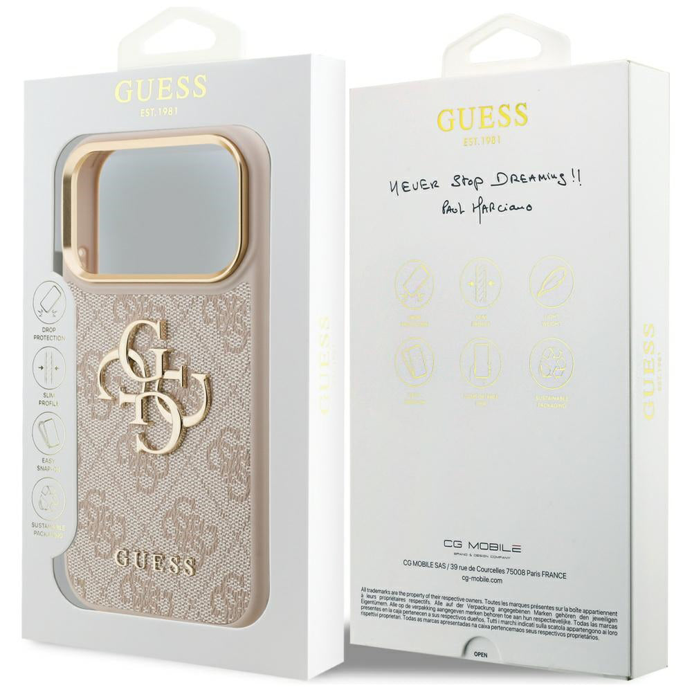 Futrola za Apple iPhone 17 Pro, Guess, Big 4G Logo Classic, Zlatno Roze