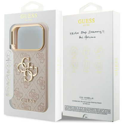 Futrola za Apple iPhone 17 Pro, Guess, Big 4G Logo Classic, Zlatno Roze
