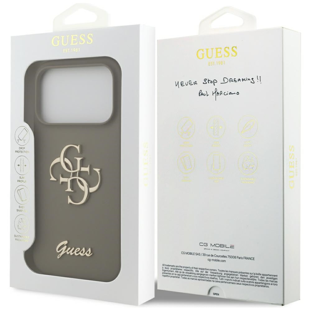 Futrola za Apple iPhone 17 Pro, Guess, Big 4G Script, Braon