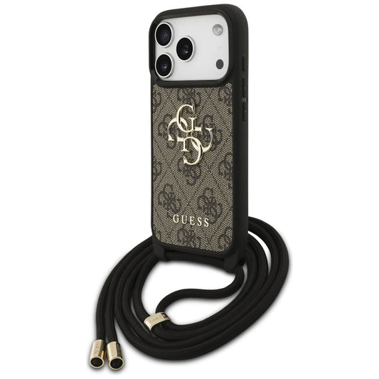 Futrola za Apple iPhone 17 Pro, Guess, Crossbody Cord 4G Big Log, Braon