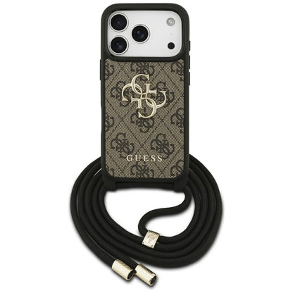 Futrola za Apple iPhone 17 Pro, Guess, Crossbody Cord 4G Big Log, Braon