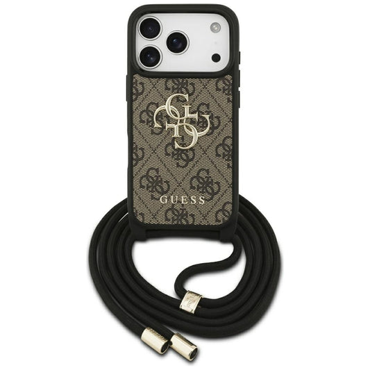 Futrola za Apple iPhone 17 Pro, Guess, Crossbody Cord 4G Big Log, Braon