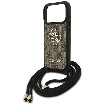 Futrola za Apple iPhone 17 Pro, Guess, Crossbody Cord 4G Big Log, Braon