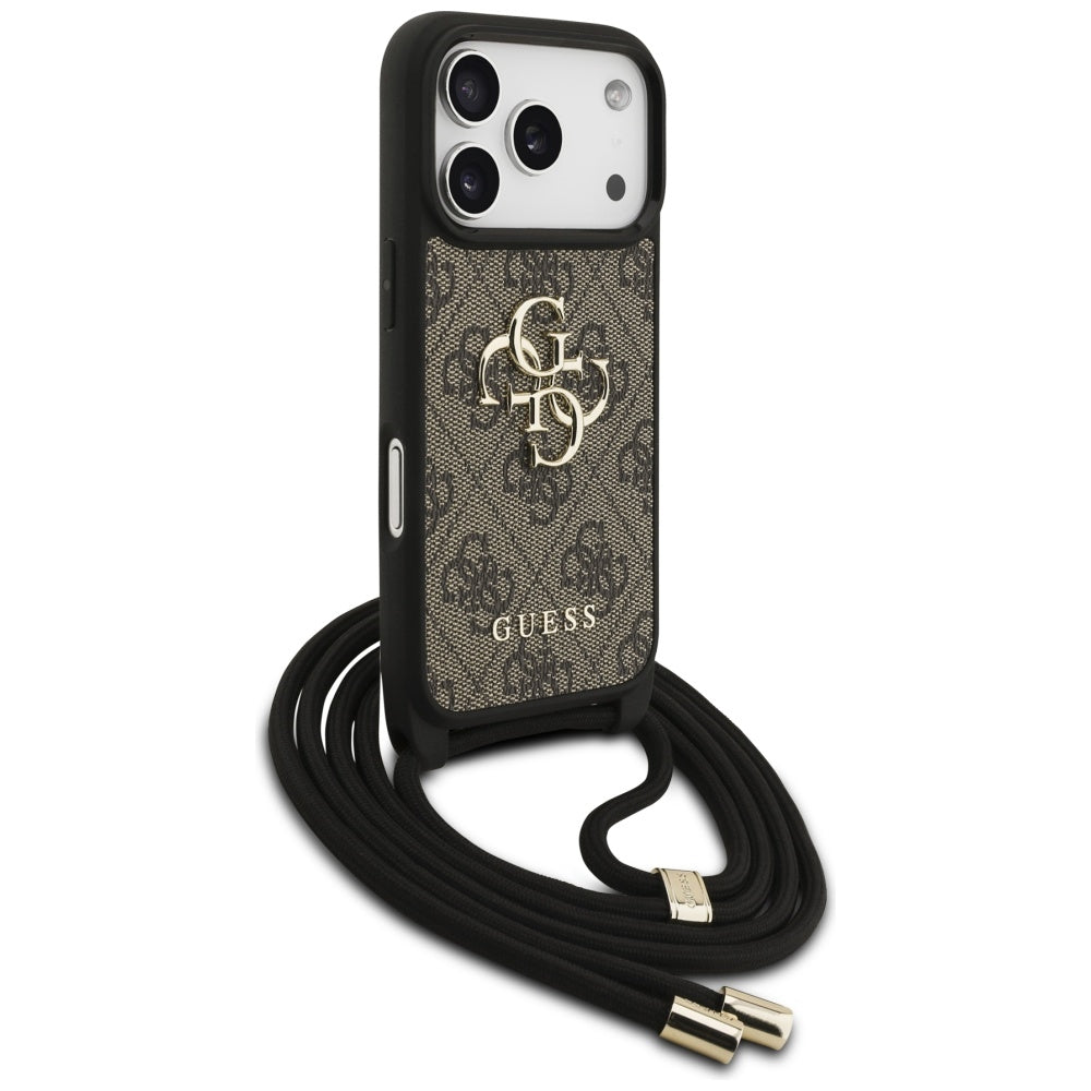 Futrola za Apple iPhone 17 Pro, Guess, Crossbody Cord 4G Big Log, Braon
