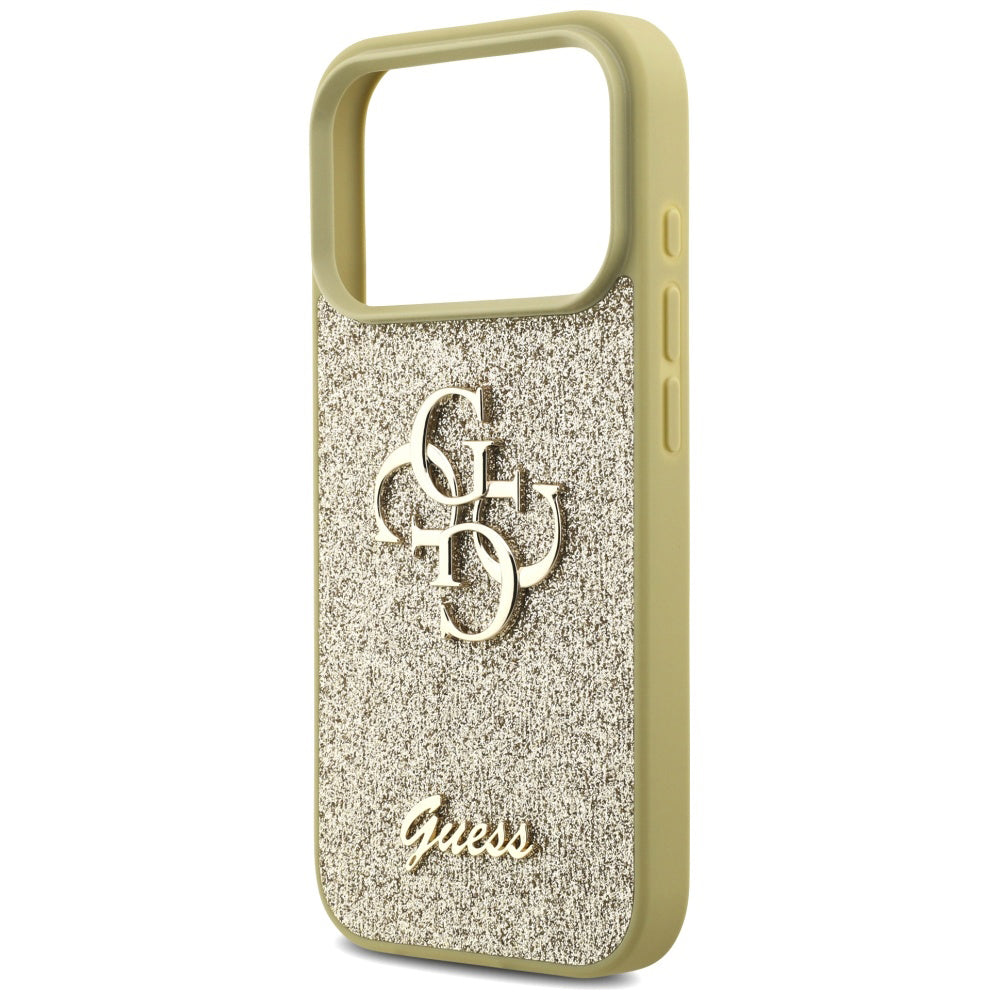 Futrola za Apple iPhone 17 Pro, Guess, Fixed Glitter Big 4G, Zlatna
