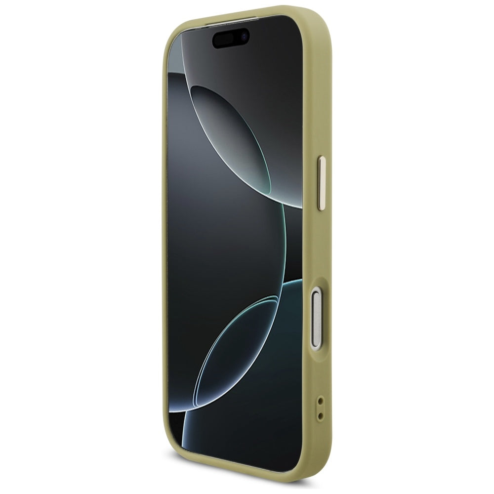 Futrola za Apple iPhone 17 Pro, Guess, Fixed Glitter Big 4G Metal Frame, Zlatna