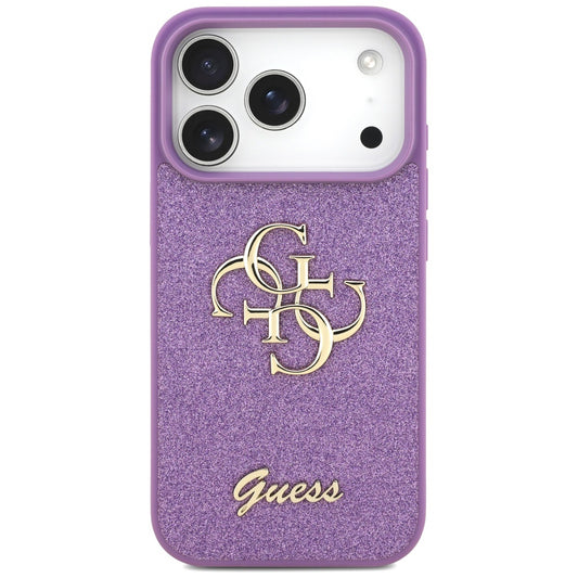 Futrola za Apple iPhone 17 Pro, Guess, Fixed Glitter Big 4G, Ljubičasta