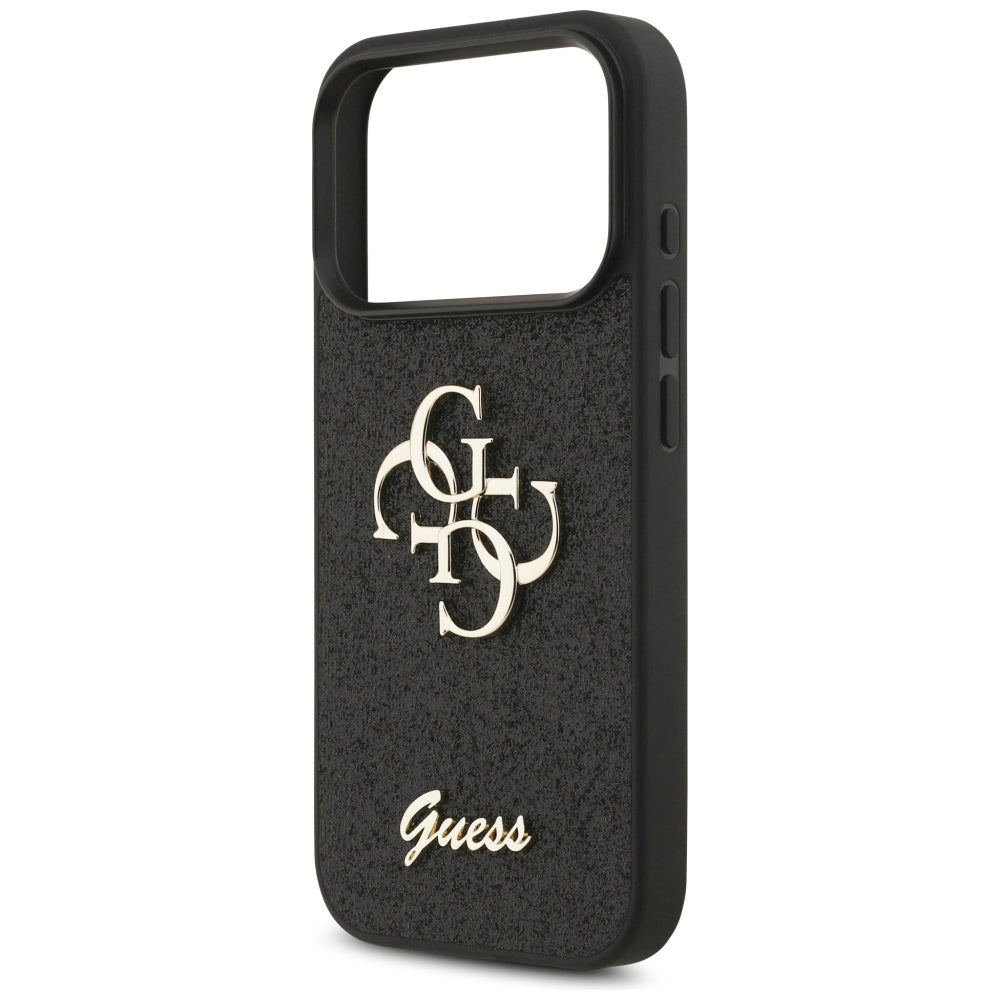 Futrola za Apple iPhone 17 Pro, Guess, Fixed Glitter Big 4G, Crna