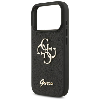 Futrola za Apple iPhone 17 Pro, Guess, Fixed Glitter Big 4G, Crna