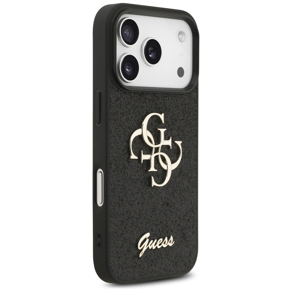 Futrola za Apple iPhone 17 Pro, Guess, Fixed Glitter Big 4G, Crna