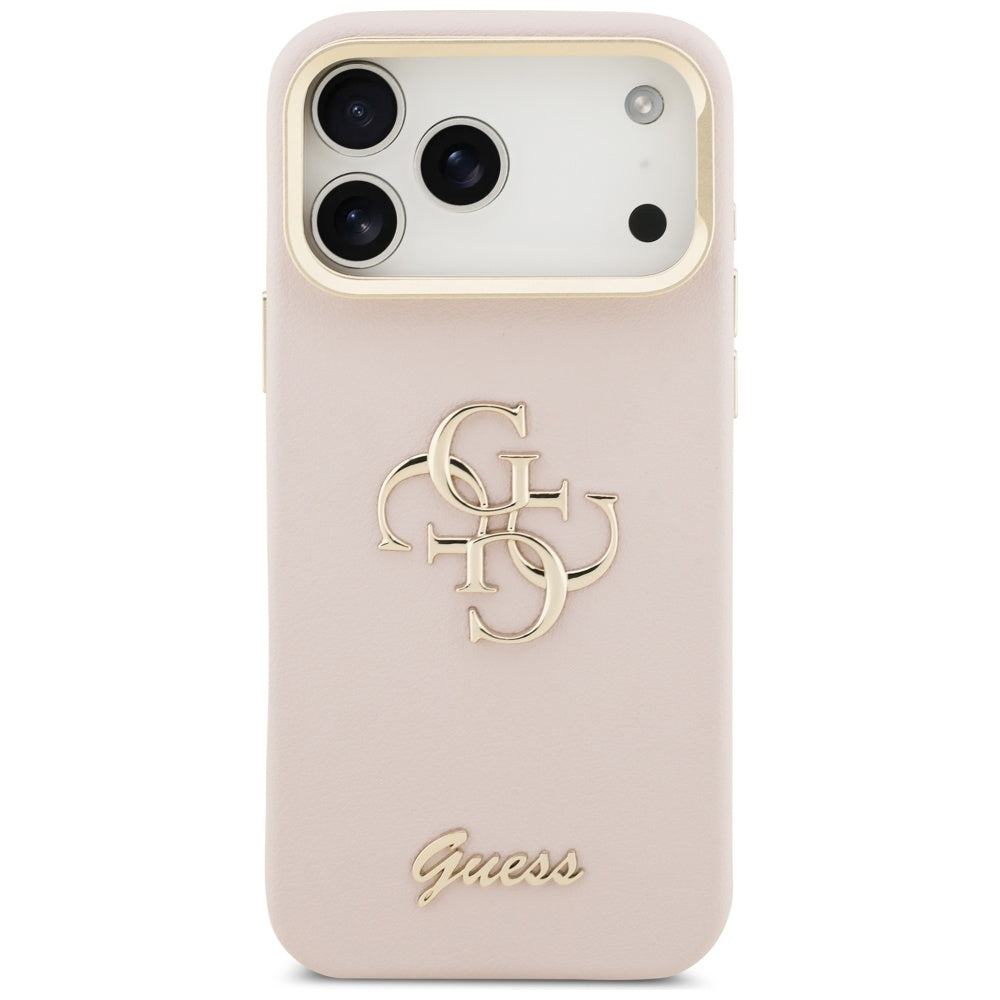 Futrola za Apple iPhone 17 Pro, Guess, Grained Big 4G Stand Camera, Roze