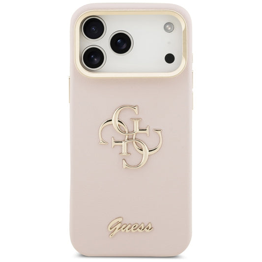 Futrola za Apple iPhone 17 Pro, Guess, Grained Big 4G Stand Camera, Roze