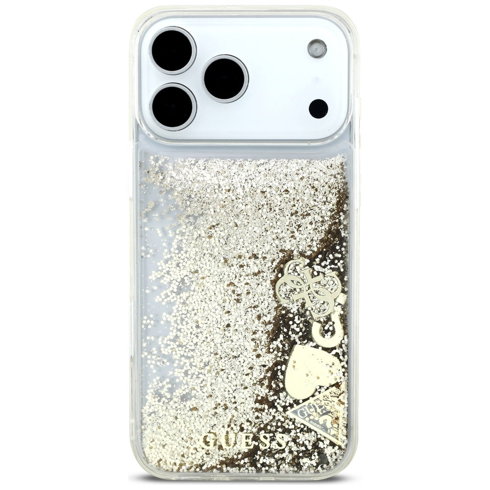 Futrola za Apple iPhone 17 Pro, Guess, Liquid Glitter Charms, Zlatna