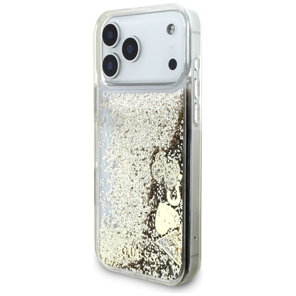 Futrola za Apple iPhone 17 Pro, Guess, Liquid Glitter Charms, Zlatna