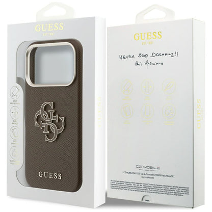 Futrola za Apple iPhone 17 Pro, GUESS, Resin Logo, Braon