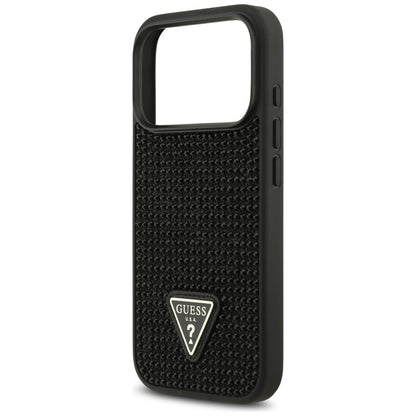 Futrola za Apple iPhone 17 Pro, Guess, Rhinestone Triangle Logo, Crna