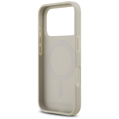 Futrola za Apple iPhone 17 Pro, Karl Lagerfeld, Grained Pattern Logo, Siva