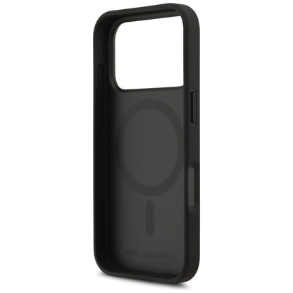 Futrola za Apple iPhone 17 Pro, Karl Lagerfeld, Grained Pattern Logo, Crna