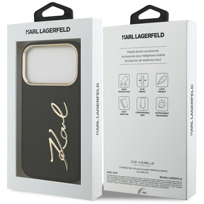 Futrola za Apple iPhone 17 Pro, Karl Lagerfeld, Script Logo, Crna