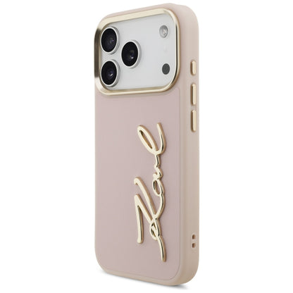 Futrola za Apple iPhone 17 Pro, Karl Lagerfeld, Script Logo, Roze
