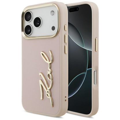 Futrola za Apple iPhone 17 Pro, Karl Lagerfeld, Script Logo, Roze