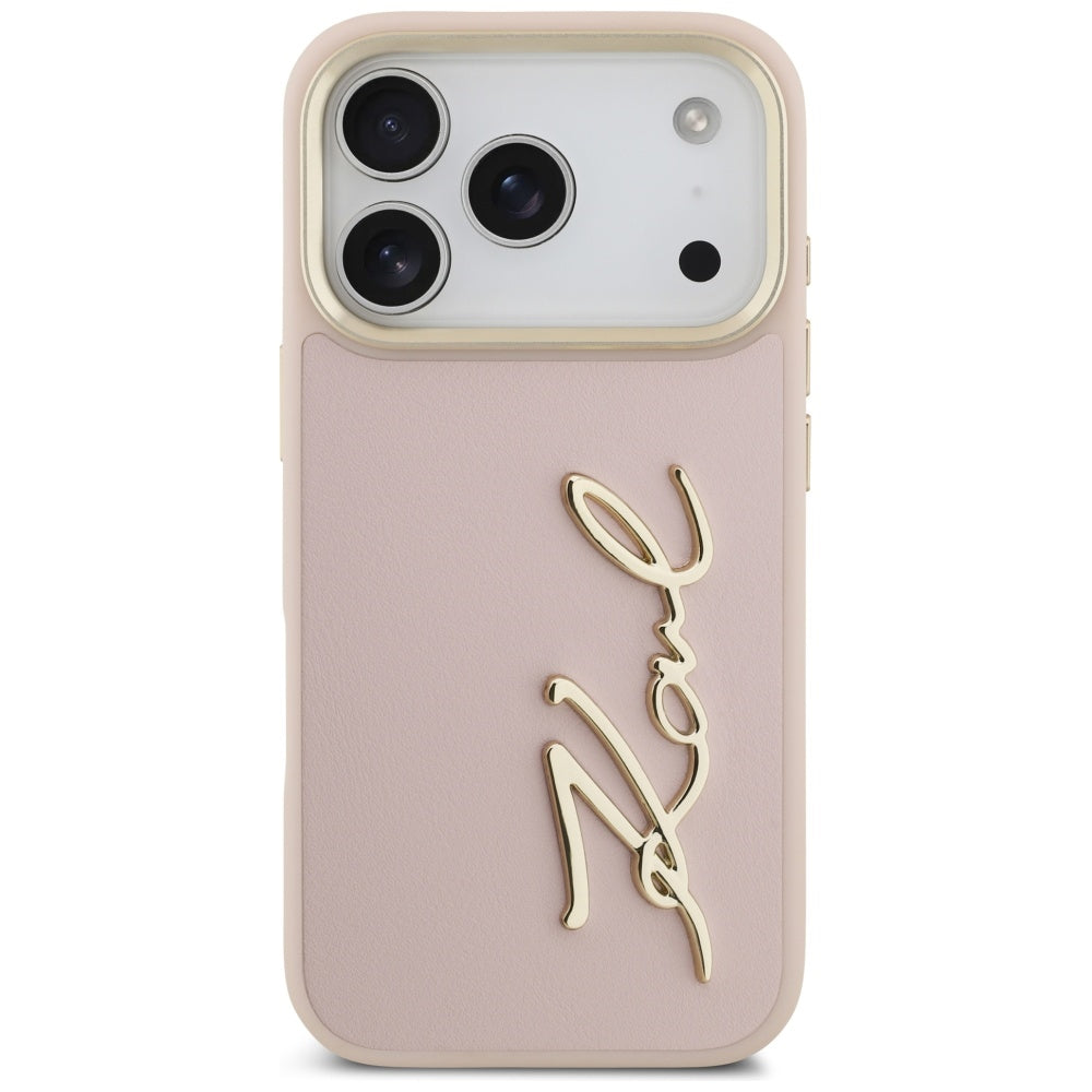Futrola za Apple iPhone 17 Pro, Karl Lagerfeld, Script Logo, Roze