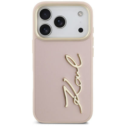Futrola za Apple iPhone 17 Pro, Karl Lagerfeld, Script Logo, Roze