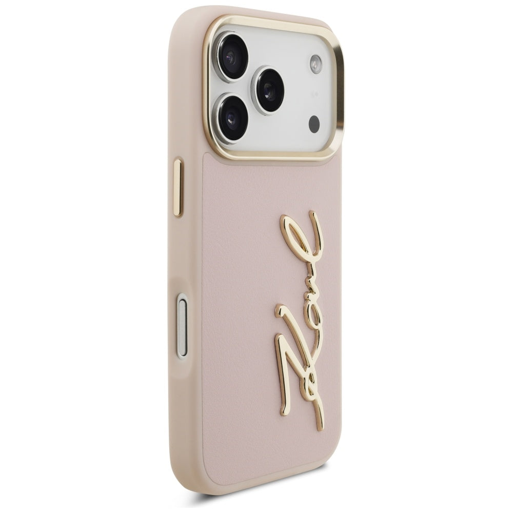 Futrola za Apple iPhone 17 Pro, Karl Lagerfeld, Script Logo, Roze