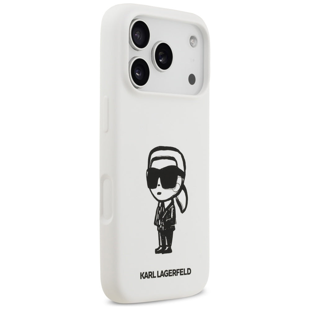 Futrola za Apple iPhone 17 Pro, Karl Lagerfeld, Sketch and Logo Karl, Bela