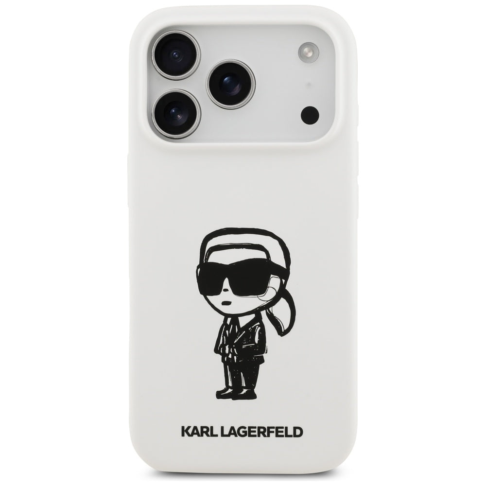 Futrola za Apple iPhone 17 Pro, Karl Lagerfeld, Sketch and Logo Karl, Bela