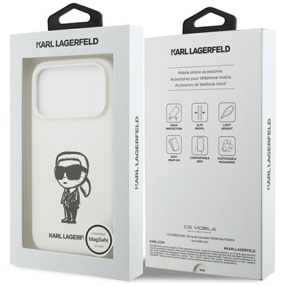 Futrola za Apple iPhone 17 Pro, Karl Lagerfeld, Sketch and Logo Karl, Bela