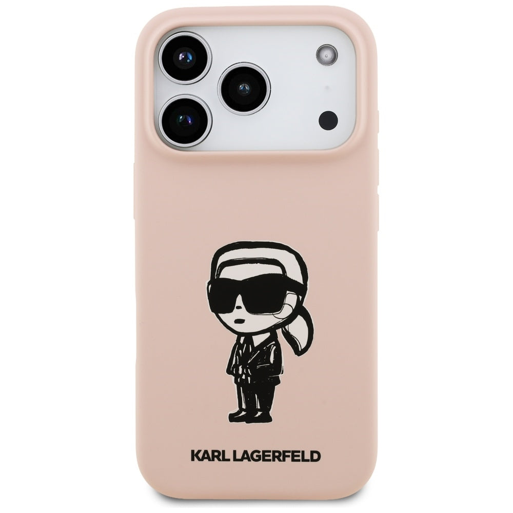 Futrola za Apple iPhone 17 Pro, Karl Lagerfeld, Sketch and Logo Karl, Roze