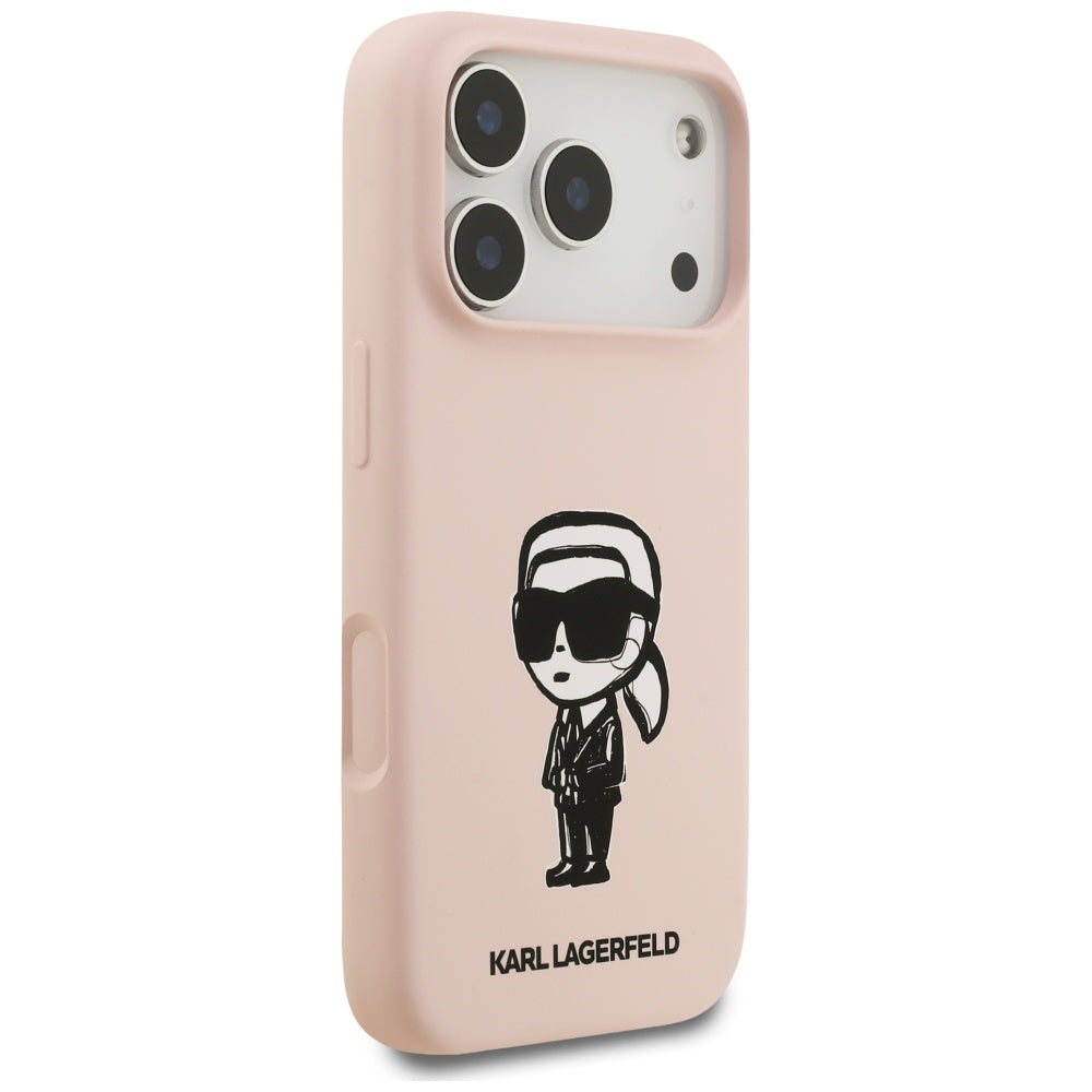 Futrola za Apple iPhone 17 Pro, Karl Lagerfeld, Sketch and Logo Karl, Roze