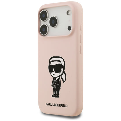 Futrola za Apple iPhone 17 Pro, Karl Lagerfeld, Sketch and Logo Karl, Roze