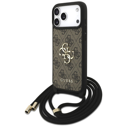 Futrola za Apple iPhone 17 Pro Max, Guess, 4G CBDY Big Logo with Cord Strap, Braon