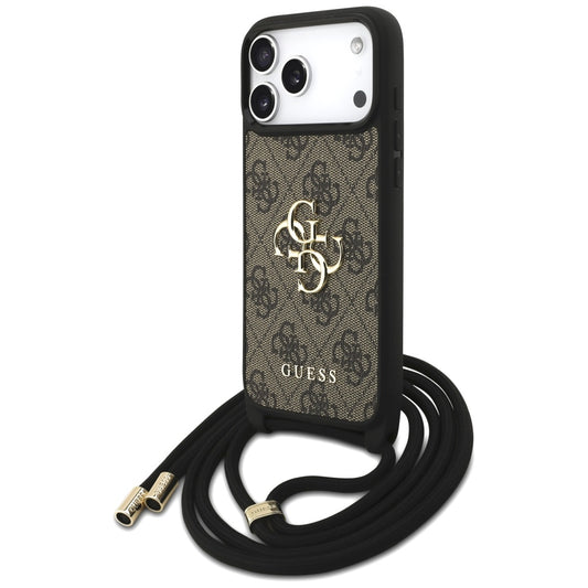 Futrola za Apple iPhone 17 Pro Max, Guess, 4G CBDY Big Logo with Cord Strap, Braon