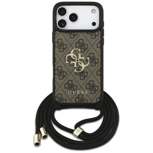 Futrola za Apple iPhone 17 Pro Max, Guess, 4G CBDY Big Logo with Cord Strap, Braon