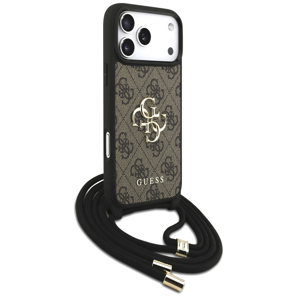 Futrola za Apple iPhone 17 Pro Max, Guess, 4G CBDY Big Logo with Cord Strap, Braon