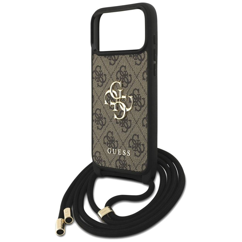 Futrola za Apple iPhone 17 Pro Max, Guess, 4G CBDY Big Logo with Cord Strap, Braon